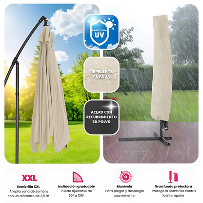 Sombrilla XL con luz de ambiente solar