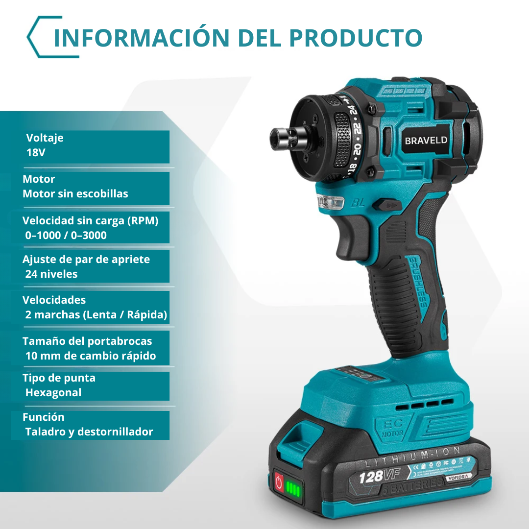 Taladro con Percutor Motor Brushless