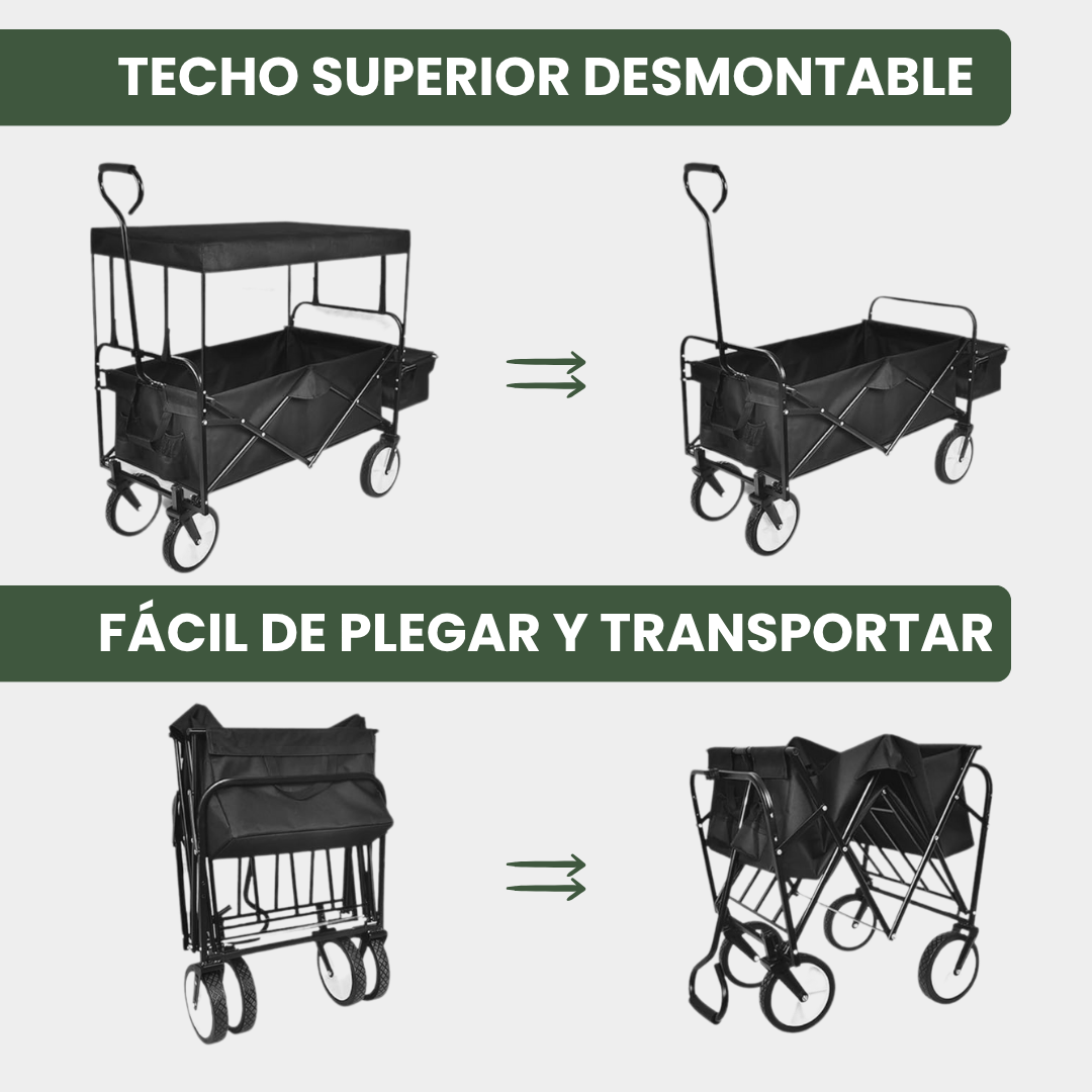 Carro de mano plegable 120 Kg de carga ¡OFERTA!