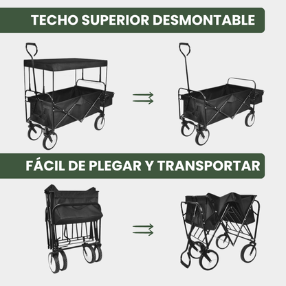 Carro de mano plegable 120 Kg de carga ¡OFERTA!