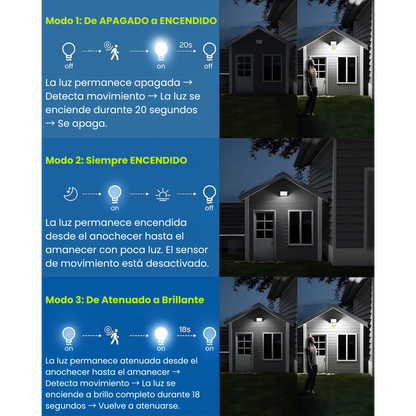 Lámpara Solar para Exteriores con Sensor de Movimiento