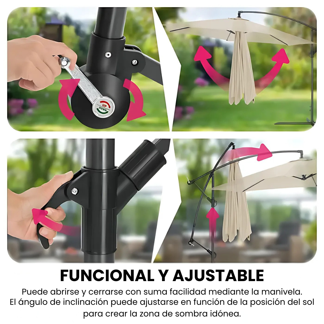 Sombrilla XL con luz de ambiente solar