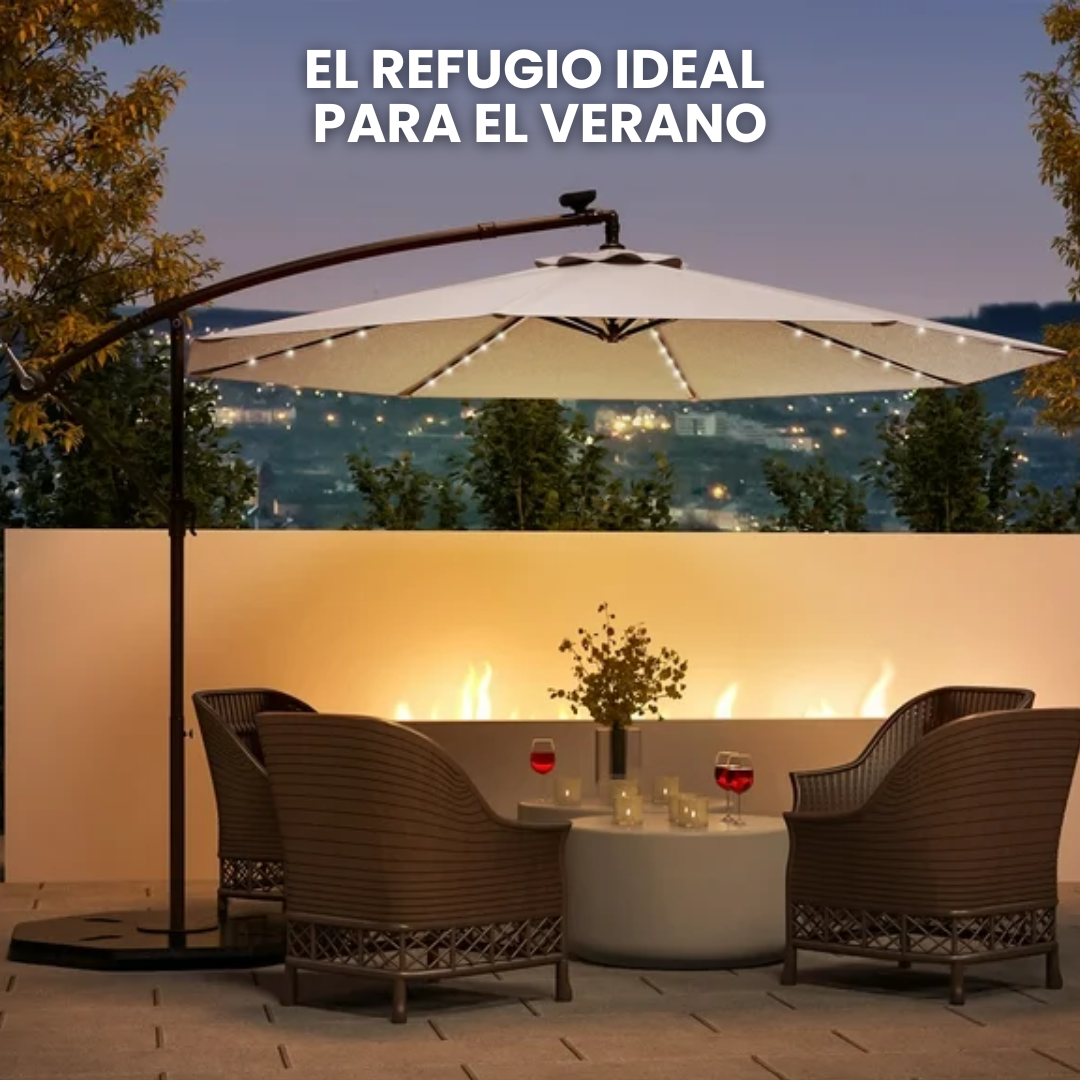Sombrilla XL con luz de ambiente solar