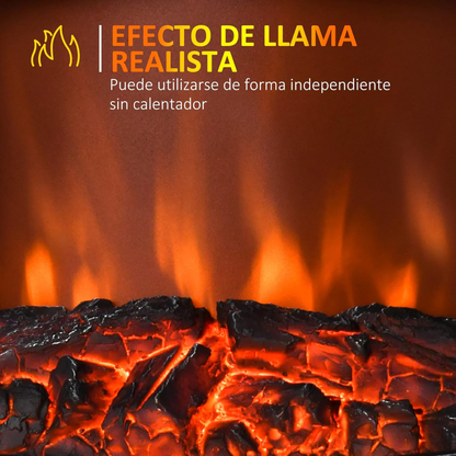 Chimenea Eléctrica 2000W con Efecto de Llama