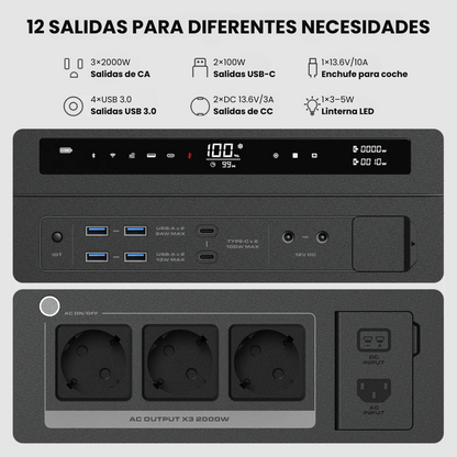 Estación de Energía Portátil S25 | 2000 W, 1997 Wh