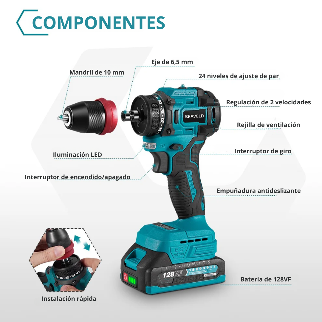 Taladro con Percutor Motor Brushless