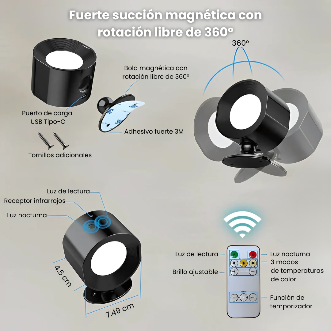 Lámpara de Pared Recargable
