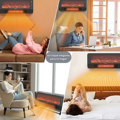 Calefactor Cerámico 2.000w Efecto Chimenea con Mando
